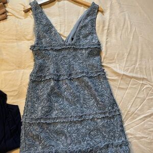 NBD Revolve Embroidered Blue Party Dress 0